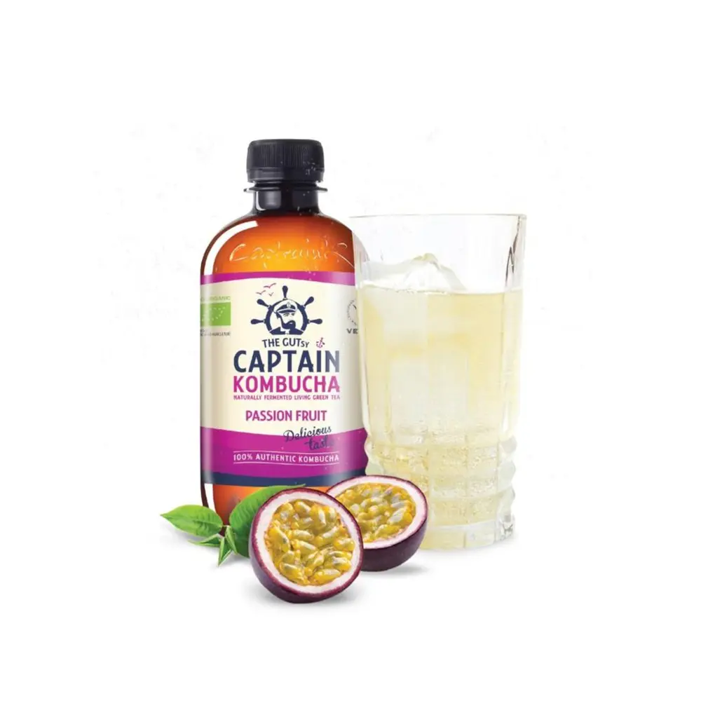Trà Lên Men Hữu Cơ Chanh Dây, Passion Fruit Kombucha (400ml) - THE GUTSY CAPTAIN
