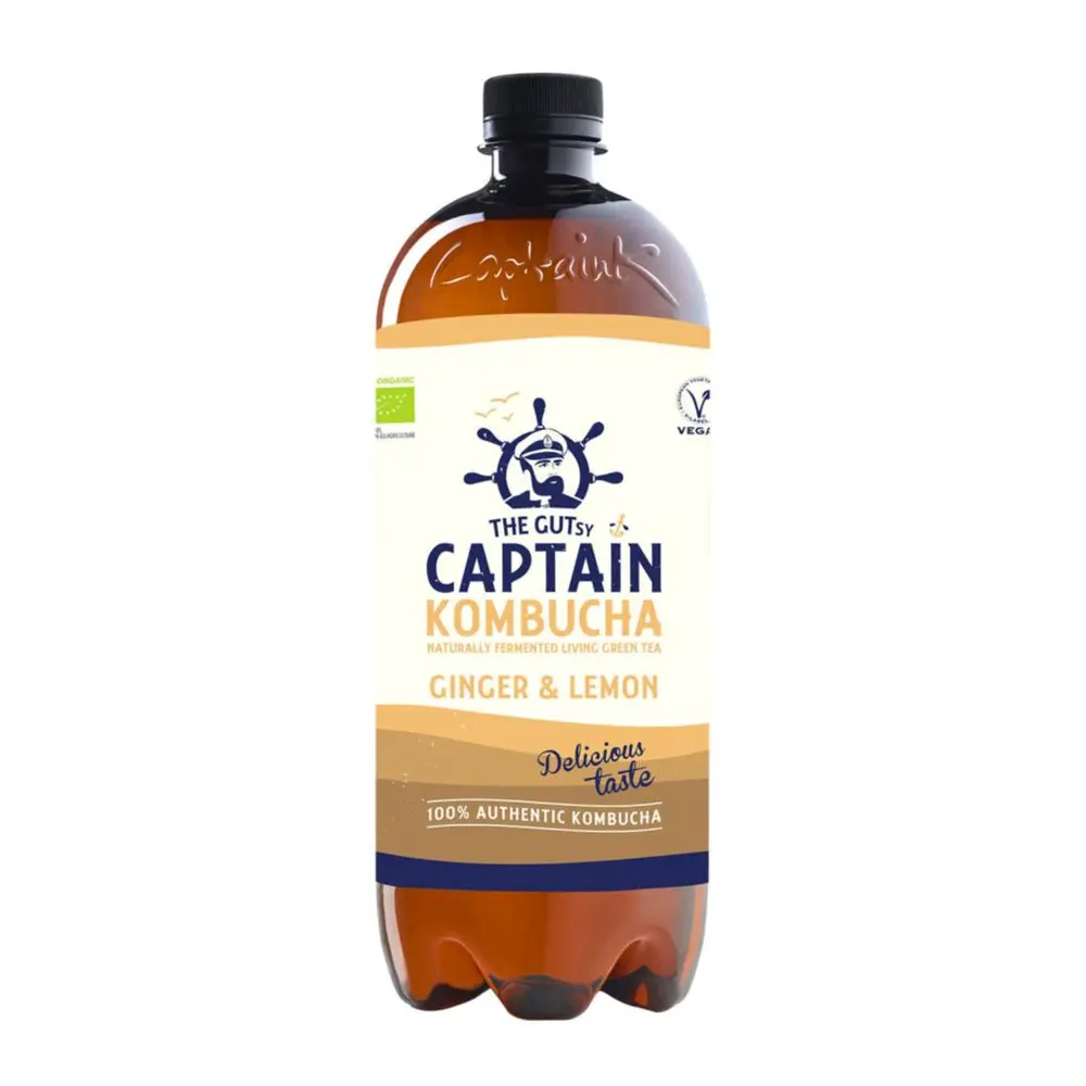 Trà Lên Men Hữu Cơ Gừng & Chanh, Ginger & Lemon Kombucha (1L) - THE GUTSY CAPTAIN