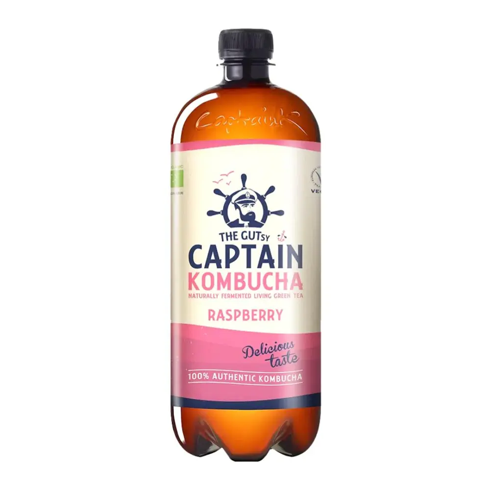 Trà Lên Men Hữu Cơ Mâm Xôi, Raspberry Kombucha (1L) - THE GUTSY CAPTAIN