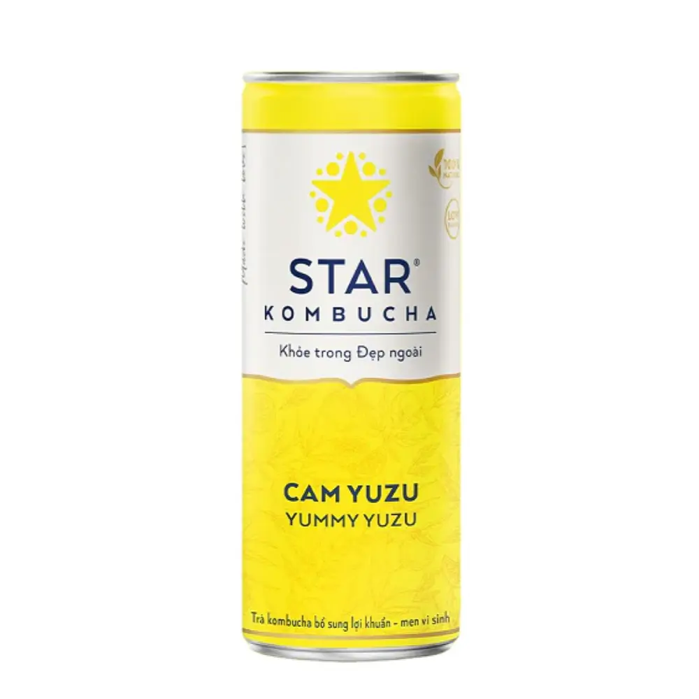 Trà Lên Men Vị Cam Yuzu, Yummy Yuzu (250ml) - STAR KOMBUCHA