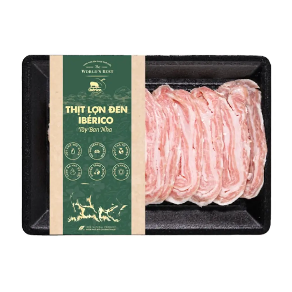 Thịt Lợn Đen Iberico Tây Ban Nha, Thịt Diềm Thăn Cắt Lát, Iberico Belly Secreto Sliced (250g) - THE WORLD'S BEST
