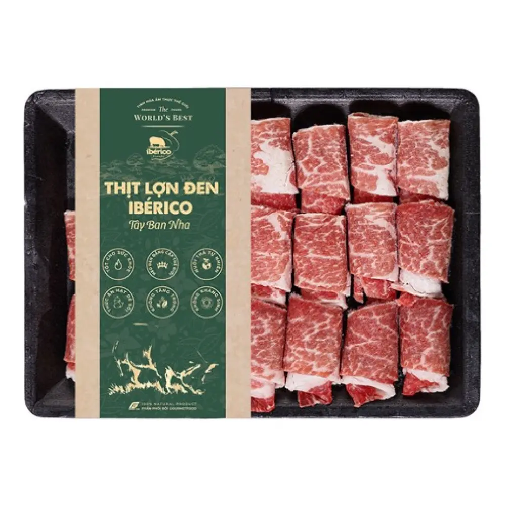 Thịt Lợn Đen Iberico Tây Ban Nha, Thịt Cổ Cuộn, Iberico Rolled Collar (300g) - THE WORLD'S BEST