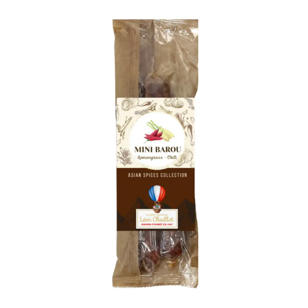 Xúc Xích Vị Sả & Ớt, Mini Barou, Lemongrass - Chili Artisanal Sausage (90g) - LEON CHAILLOT