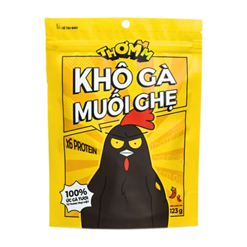 Khô Gà Muối Ghẹ, Chicken Jerky, Sentinel Crab & Salt (123g) - THOMMM