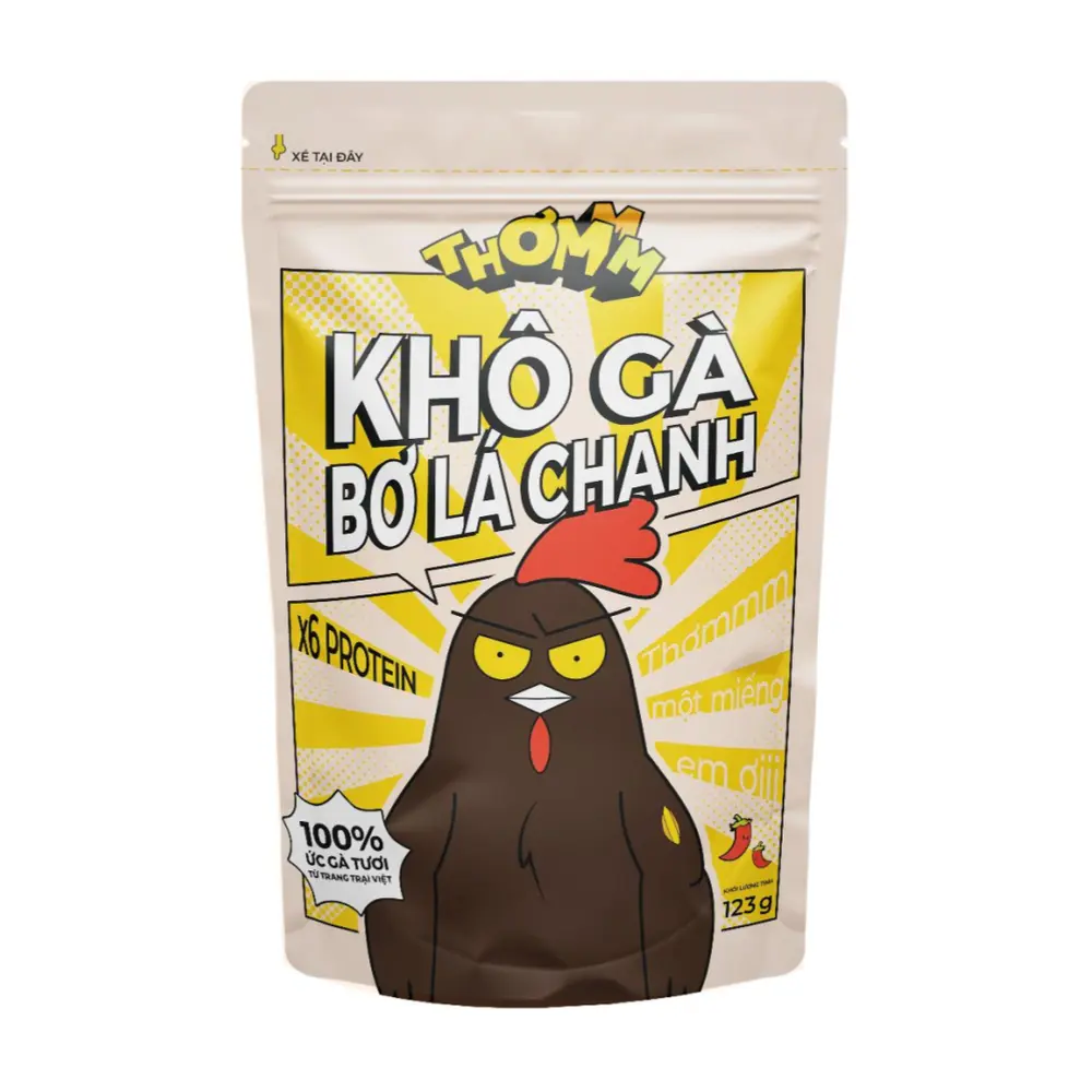 Khô Gà Bơ Lá Chanh, Chicken Jerky, Lime Leaves & Butter (123g) - THOMMM