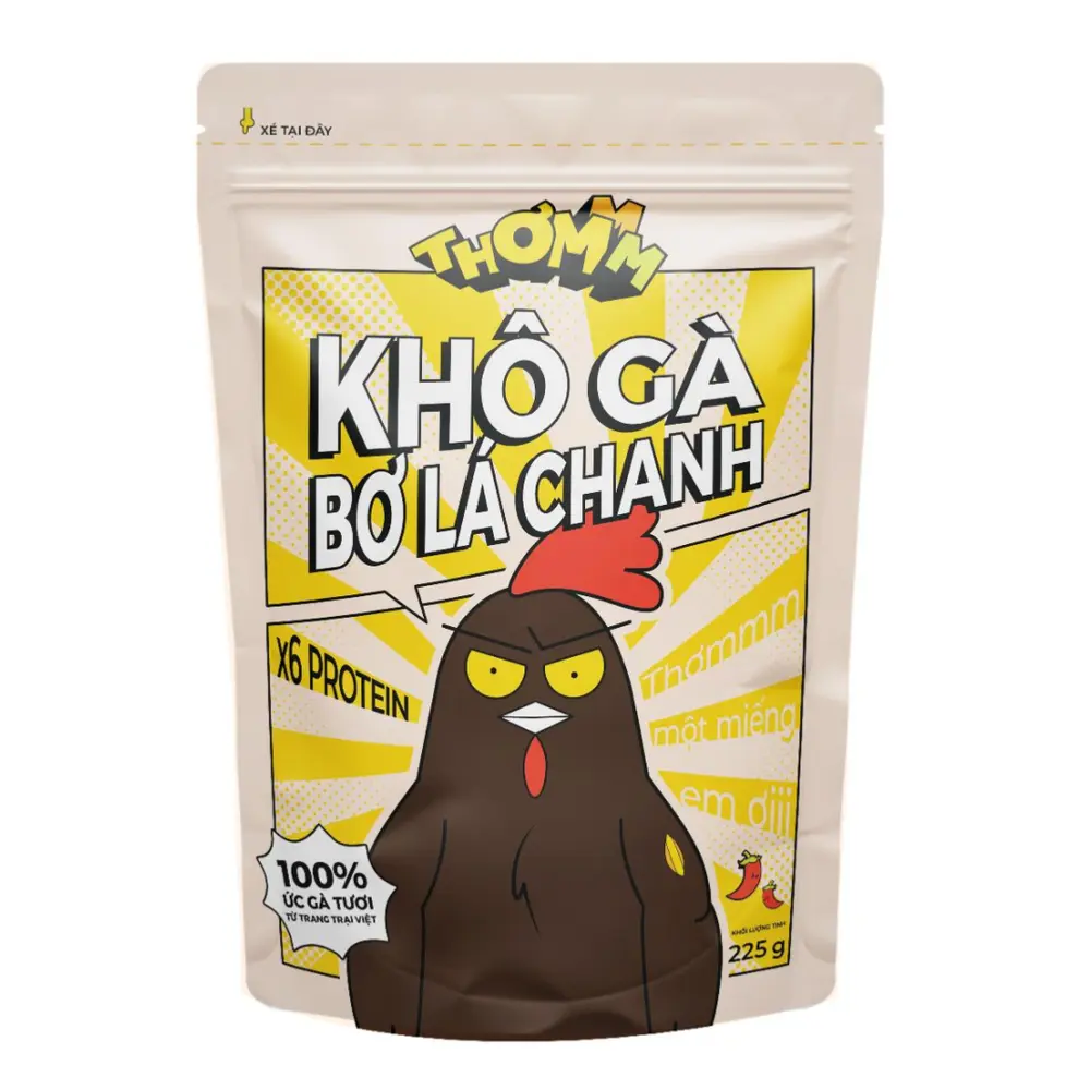 Khô Gà Bơ Lá Chanh, Chicken Jerky, Lime Leaves & Butter (225g) - THOMMM