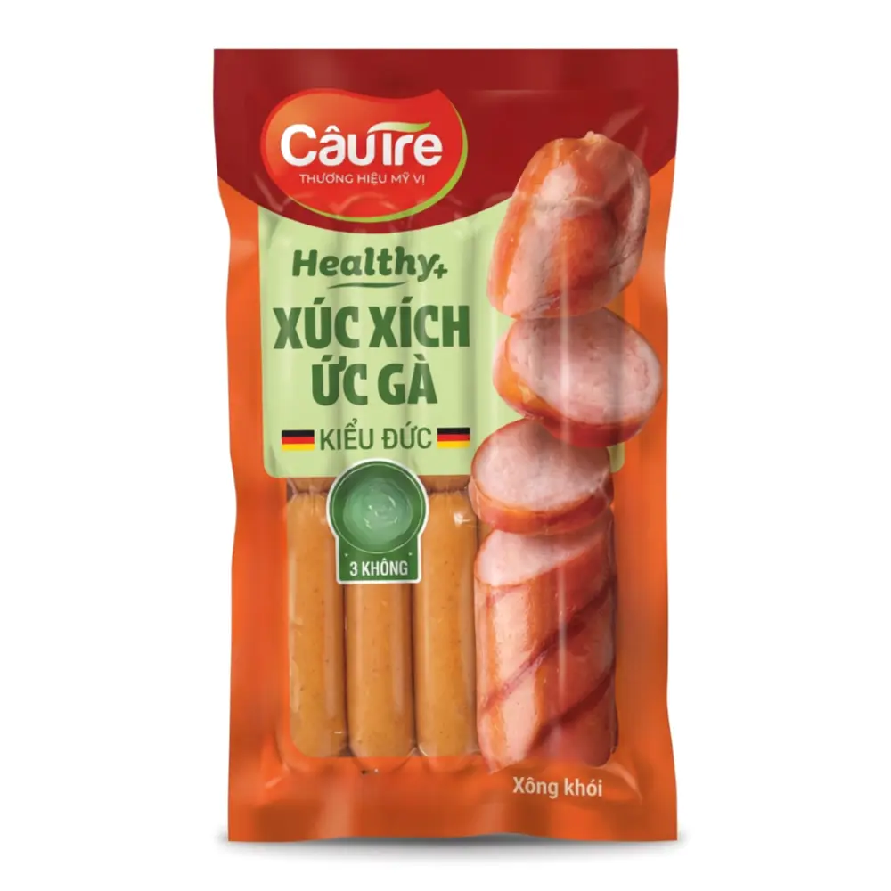 Xúc Xích Ức Gà Kiểu Đức, Healthy+, German-Style Chicken Breast Sausages (450g) - CAU TRE