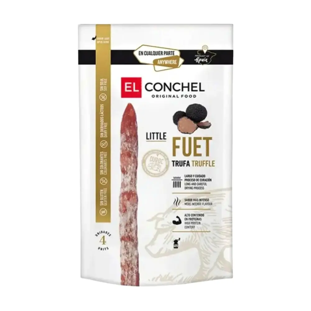 Xúc Xích Khô Vị Nấm Truffle, Little Fuet Trufa Truffle, 4 Cây (55g) - EL CONCHEL