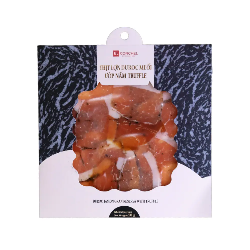 Thịt Lợn Duroc Muối Ướp Nấm Truffle, Duroc Jamon Gran Reserva with Truffle (50g) - EL CONCHEL