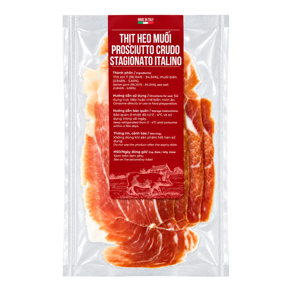 Thịt Heo Muối, Prosciutto Crudo Stagionato Italino (120g) - LEVONI