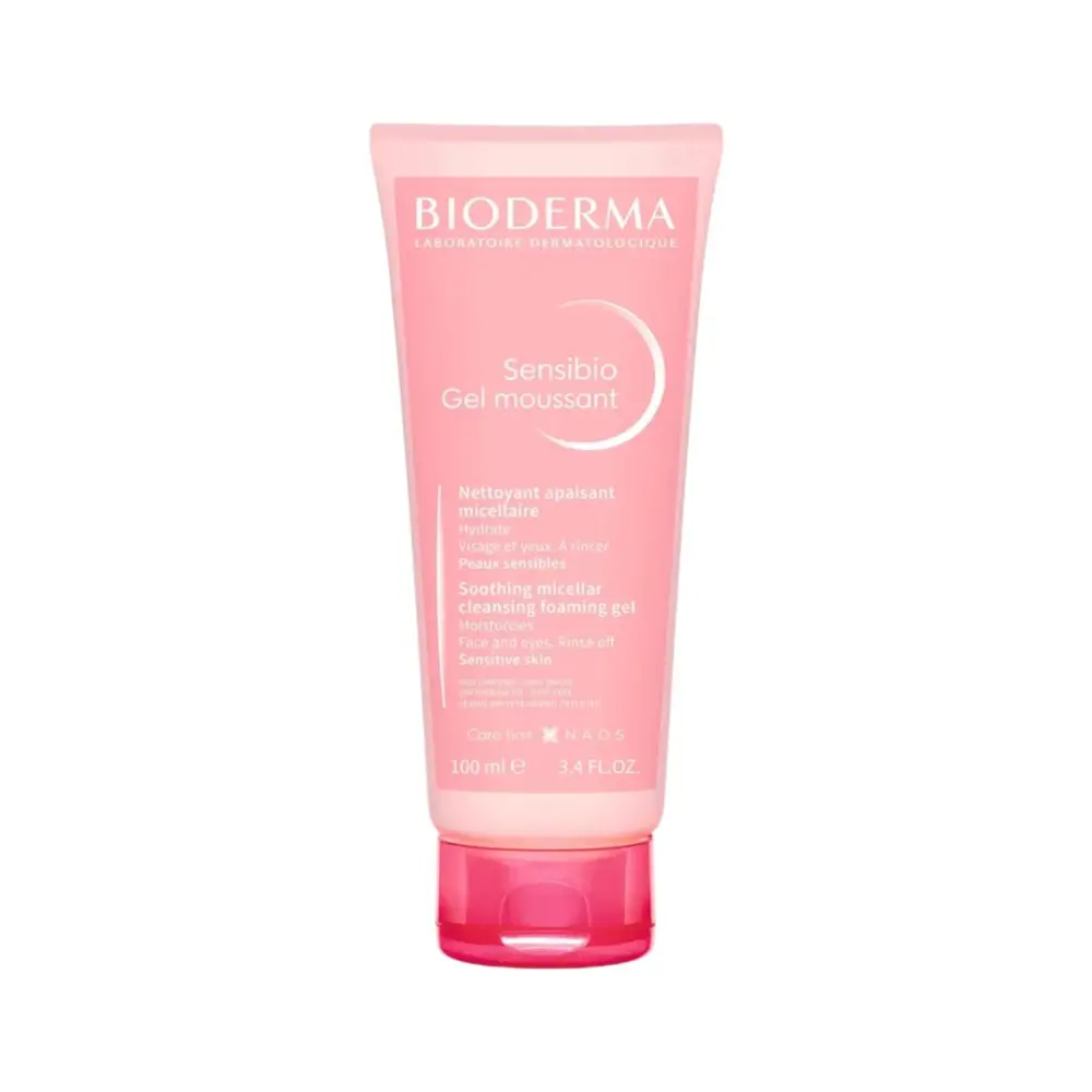 Gel Rửa Mặt Tạo Bọt Cho Da Nhạy Cảm, Sensibio Gel Moussant, Soothing Micellar Cleansing Foaming Gel, 3.4 fl oz (100ml) - BIODERMA