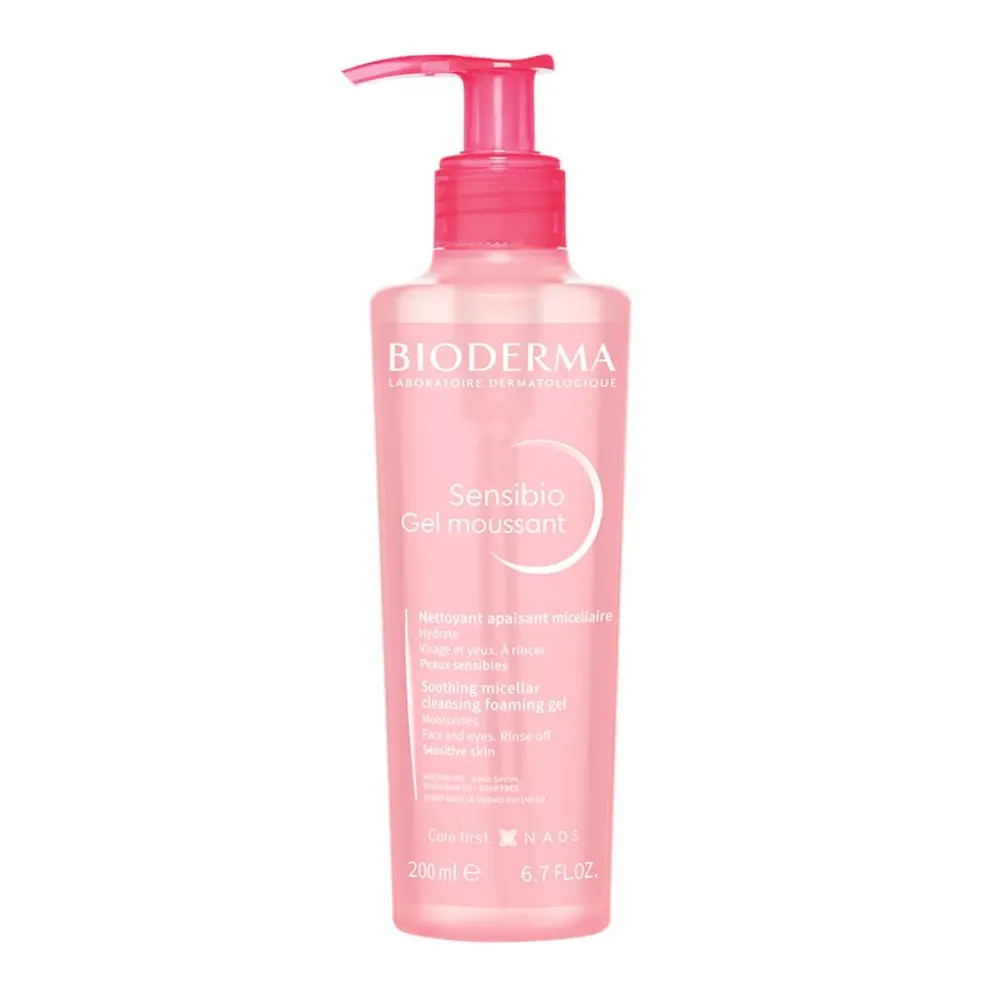 Gel Rửa Mặt Tạo Bọt Cho Da Nhạy Cảm, Sensibio Gel Moussant, Soothing Micellar Cleansing Foaming Gel, 6.7 fl oz (200ml) - BIODERMA