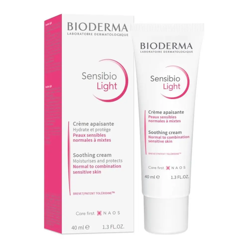 Kem Dưỡng Ẩm Cho Da Nhạy Cảm, Sensibio Light, Soothing Cream, 1.3 fl oz (40ml) - BIODERMA