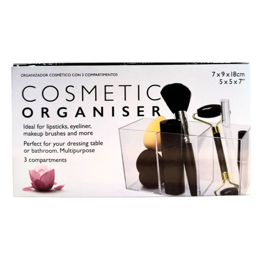 Hộp 3 Ngăn Đựng Cọ Trang Điểm, Cosmetic Organiser, 3 Compartments (7 x 9 x 18cm) - UNCLE BILLS