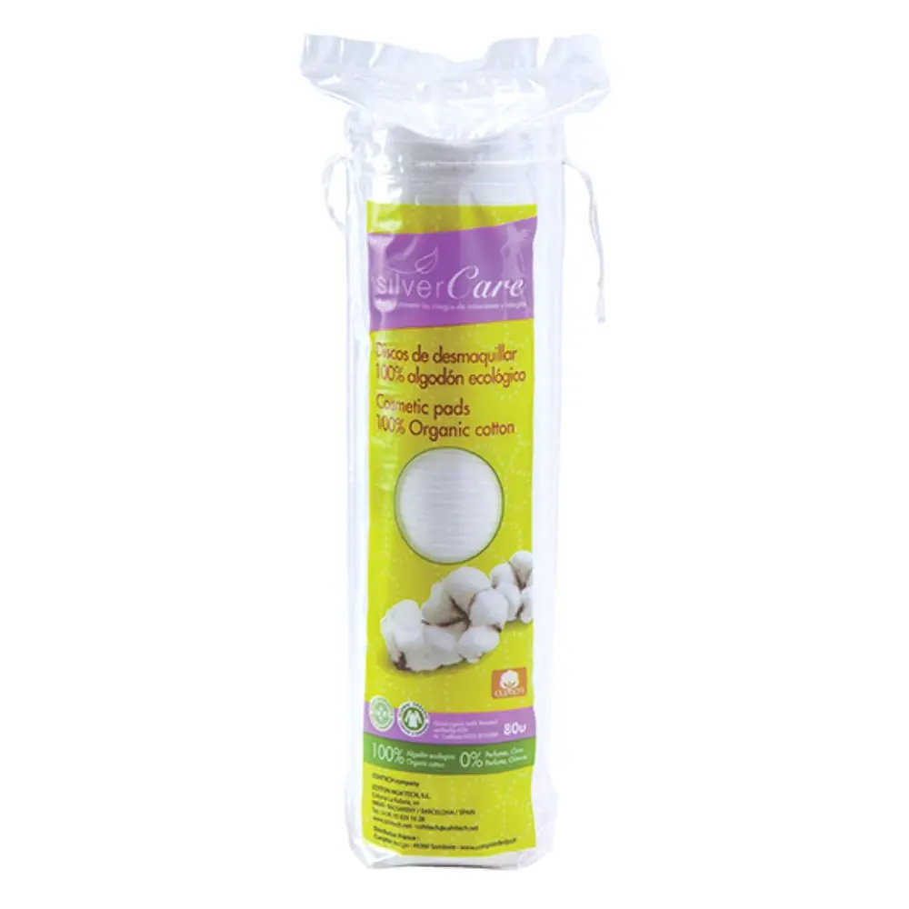 Bông Tẩy Trang Hữu Cơ, Organic Cotton Round Cosmetic Pads, 80 Miếng - SILVERCARE