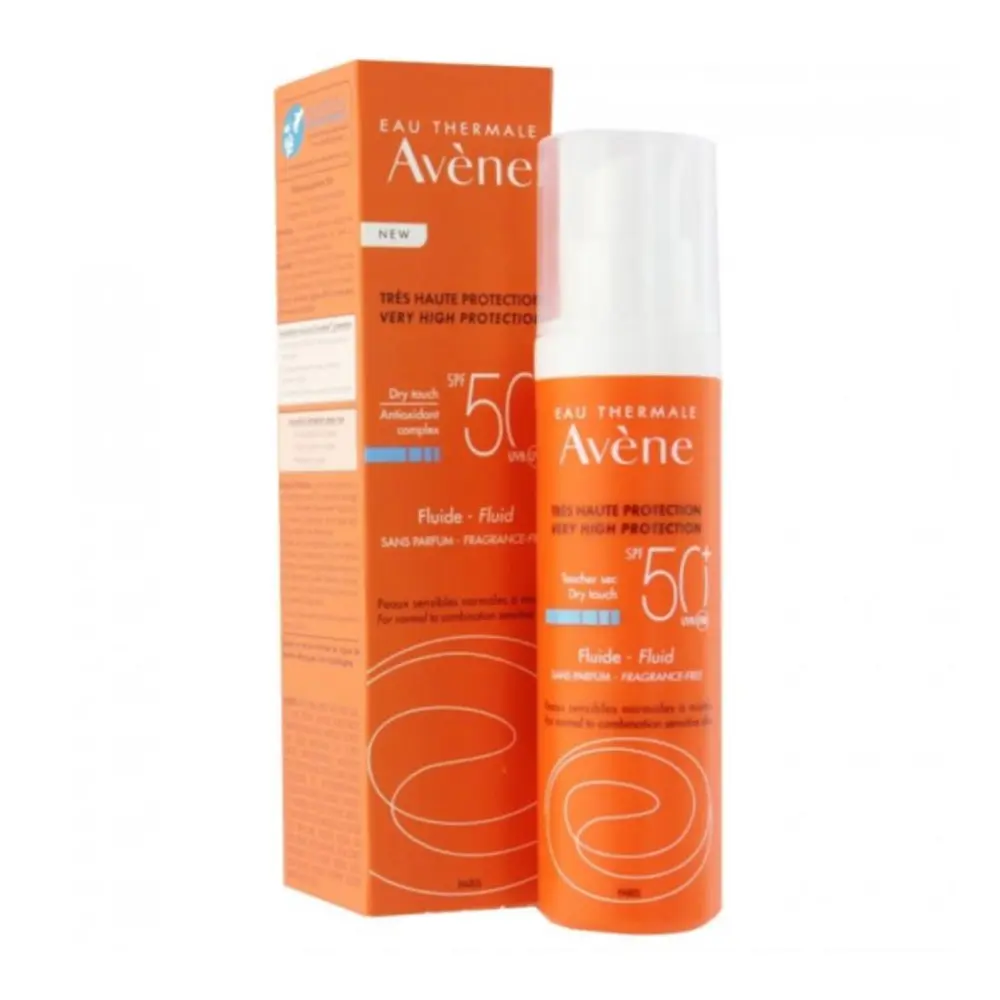 Kem Chống Nắng Cho Da Thường & Da Hỗn Hợp, Sunscreen Fluid, Dry Touch, Very High Protection, SPF 50+ (50ml) - AVENE