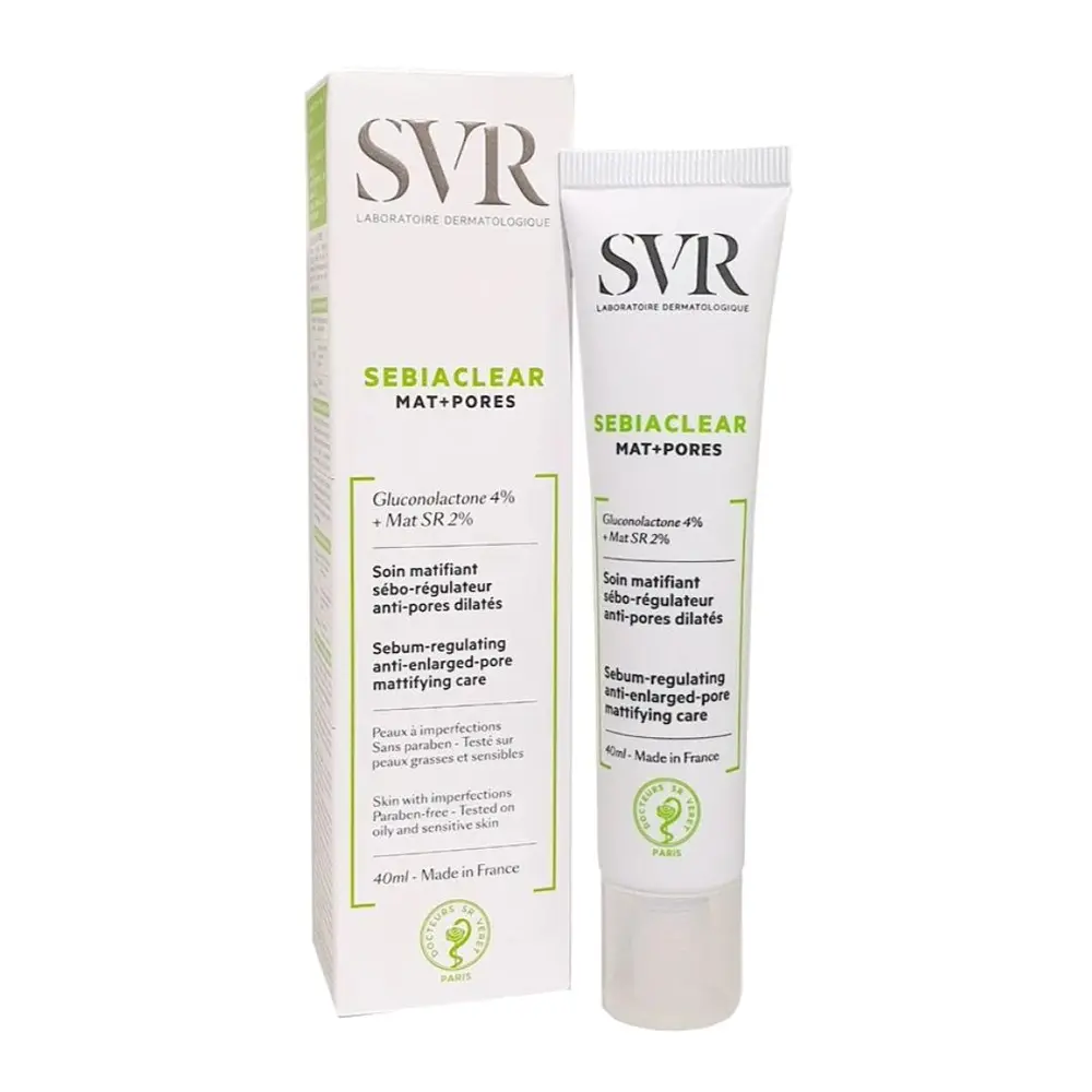 Kem Dưỡng Da Kiểm Soát Nhờn & Se Khít Lỗ Chân Lông, Sebiaclear Mat + Pores, Sebum-Regulating, Anti-Enlarged-Pore, Mattifying Care (40ml) - SVR