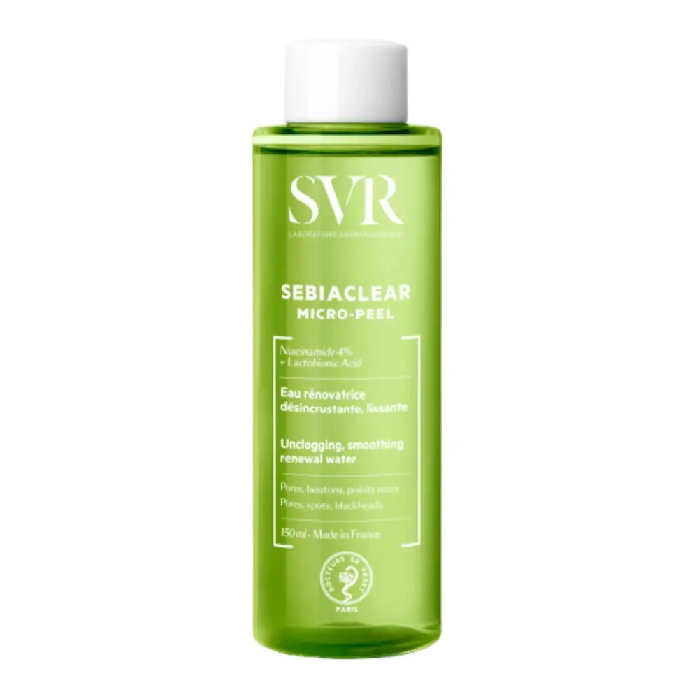 Nước Cân Bằng Da Giúp Giảm Mụn & Thông Thoáng Lỗ Chân Lông, Sebiaclear Micro-Peel, Unclogging, Smoothing Renewal Water (150ml) - SVR