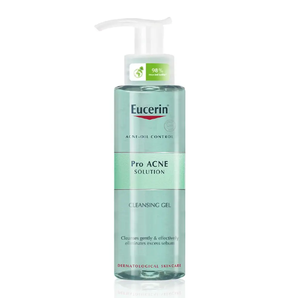 Gel Rửa Mặt Cho Da Nhờn Mụn, Pro Acne Solution, Cleansing Gel, Eliminates Excess Sebum (200ml) - EUCERIN