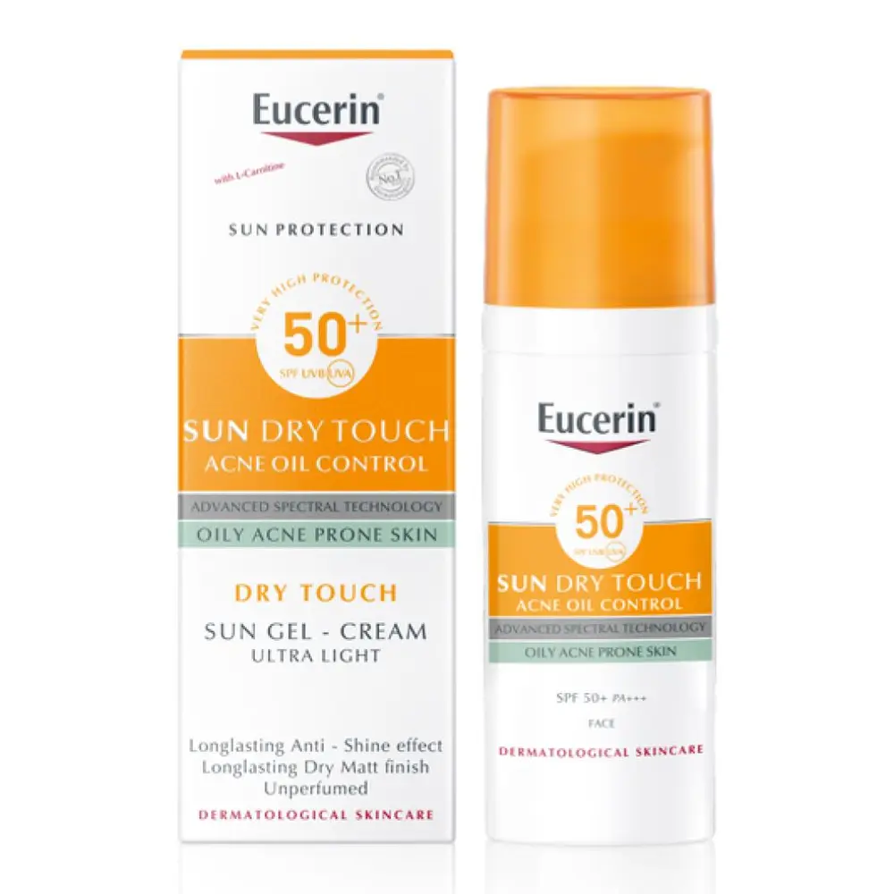 Kem Chống Nắng Cho Da Dầu & Mụn, Sun Dry Touch, Oily Acne Prone Skin, SPF 50+ (50ml) - EUCERIN