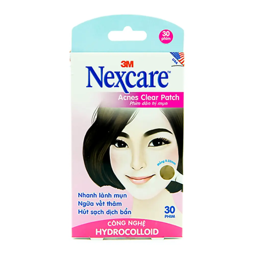 Phim Dán Mụn Công Nghệ Hydrocolloid, Nexcare, Acne Cover Patch, 30 Miếng - 3M