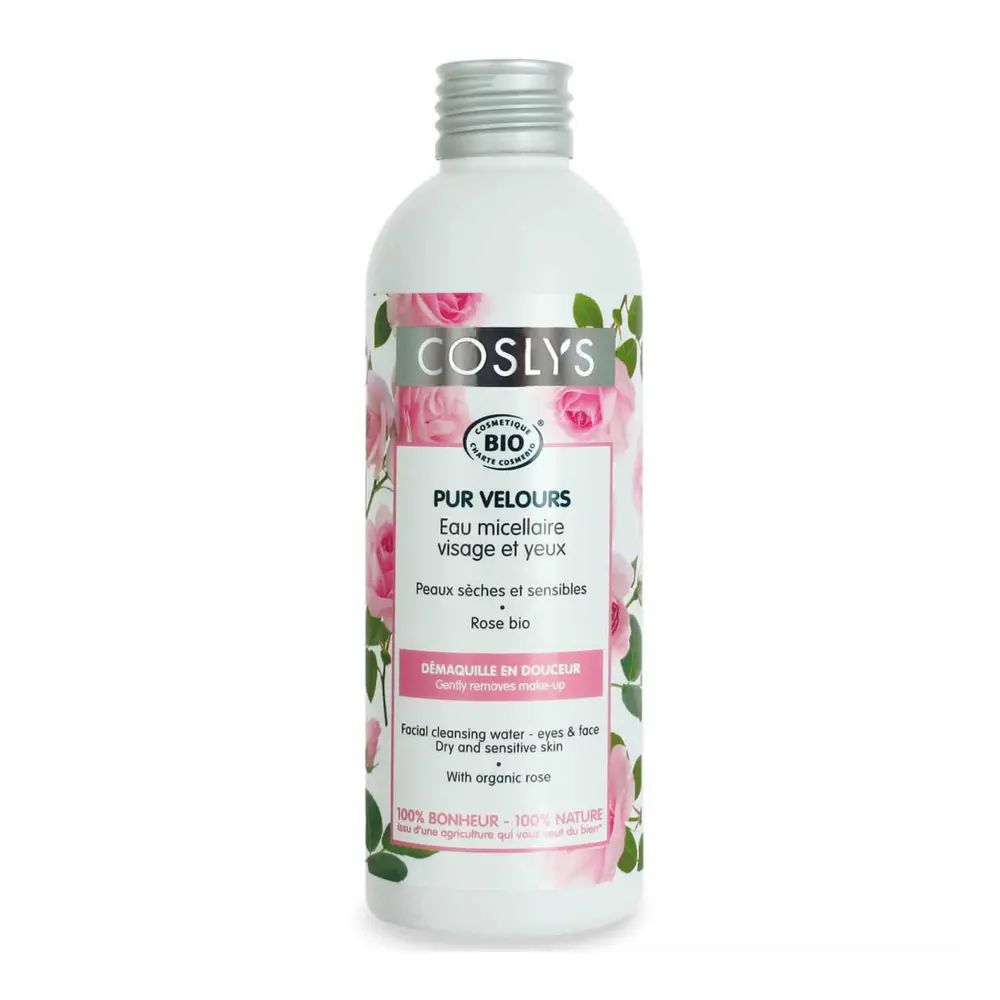 Nước Tẩy Trang Hữu Cơ Chiết Xuất Hoa Hồng, Facial Cleansing Water - Eye & Face, Rose Bio, Dry & Sensitive Skin (200ml) - COSLYS