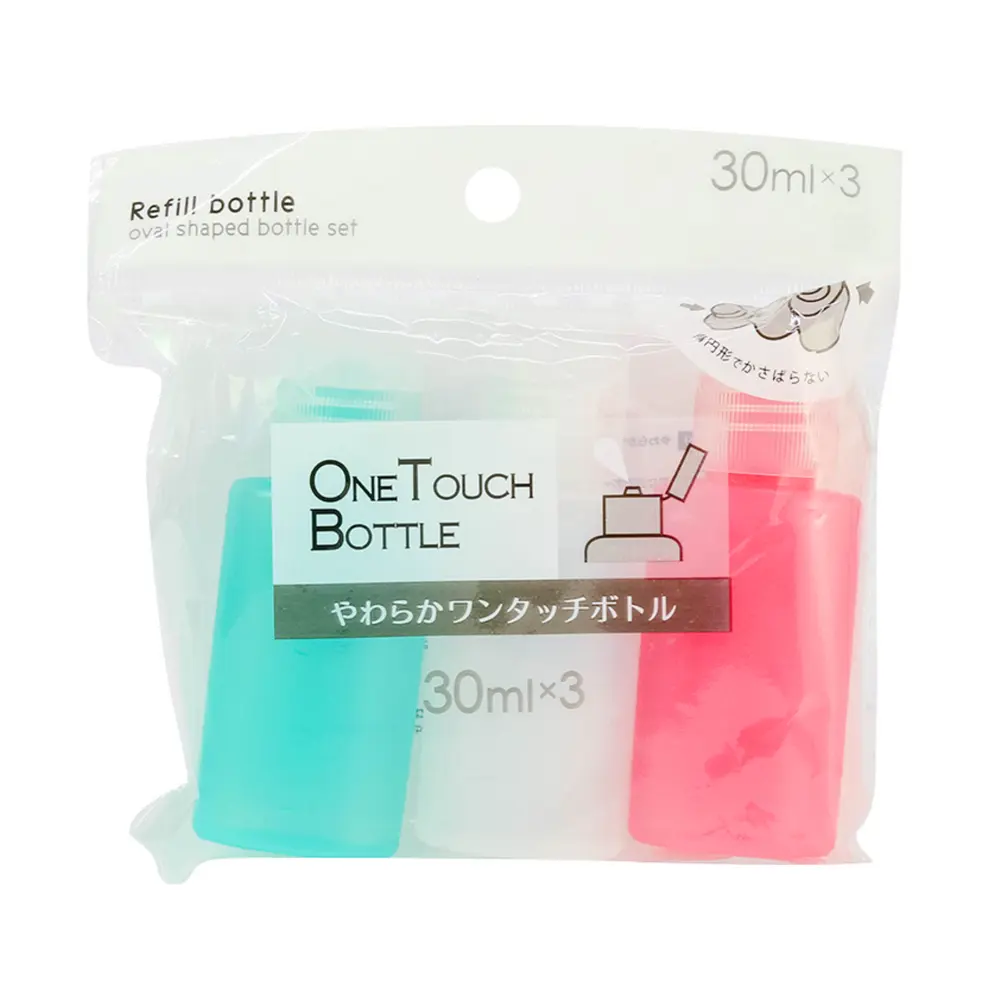 Bộ Chiết Mỹ Phẩm, One Touch Bottle, Refill Bottles, 3 Chai (30ml) - CREA