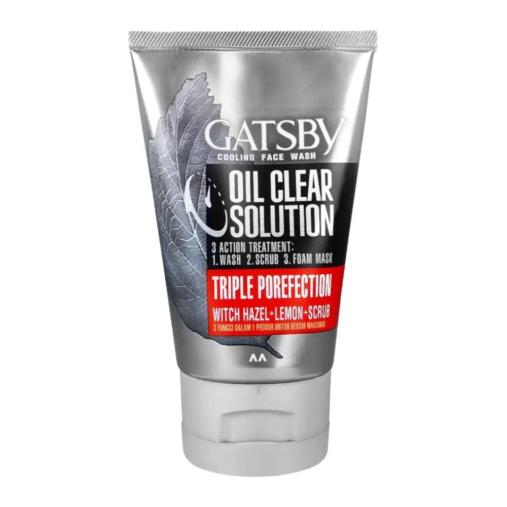 Sữa Rửa Mặt Loại Bỏ Dầu Nhờn & Làm Sạch Da Cho Nam, Cooling Face Wash, Oil Clear Solution, Triple Protection (100g) - GATSBY