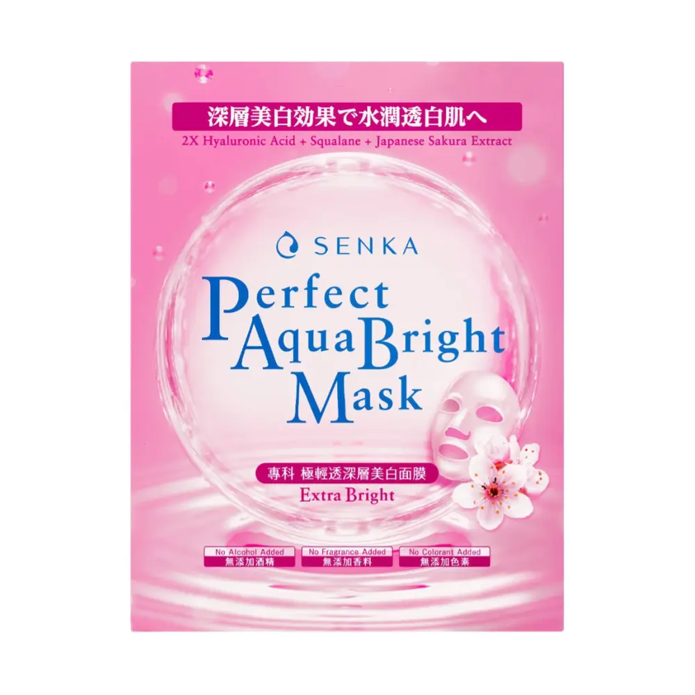 Mặt Nạ Dưỡng Da Trắng Hồng, Perfect Aqua Bright Mask, Extra Bright (21g) - SENKA