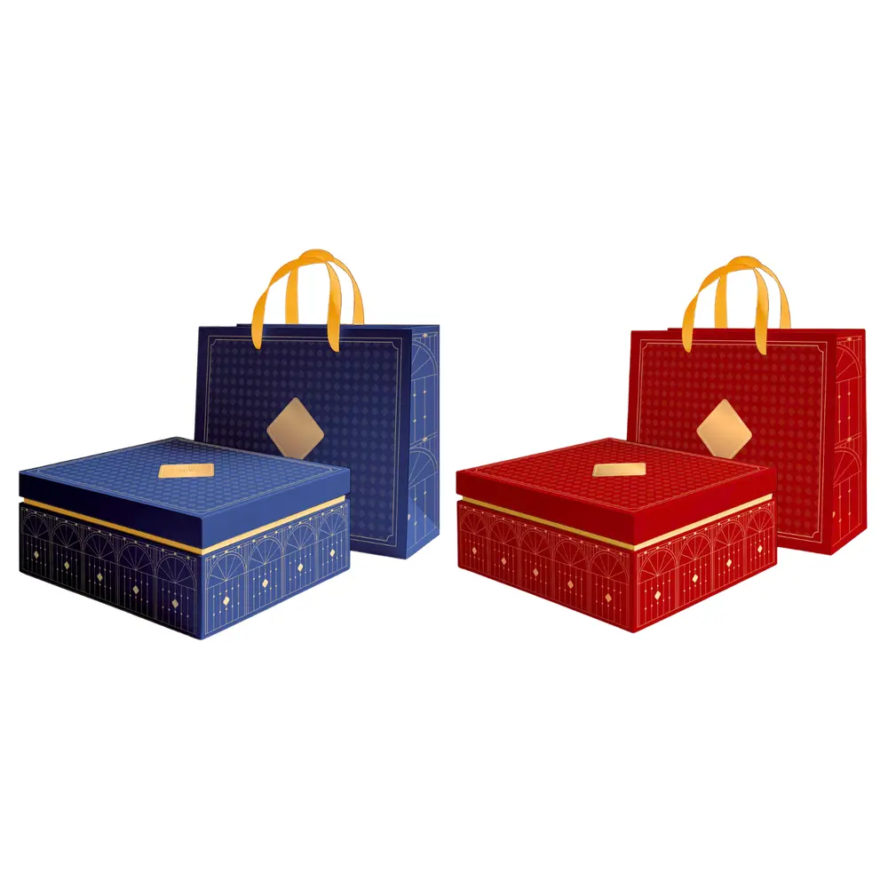 Hộp Quà Giấy Cổng Vàng (Đỏ/Xanh Dương), Golden Gate Gift Box 2026 (36 x 28 x 12.5cm) - ROOTS