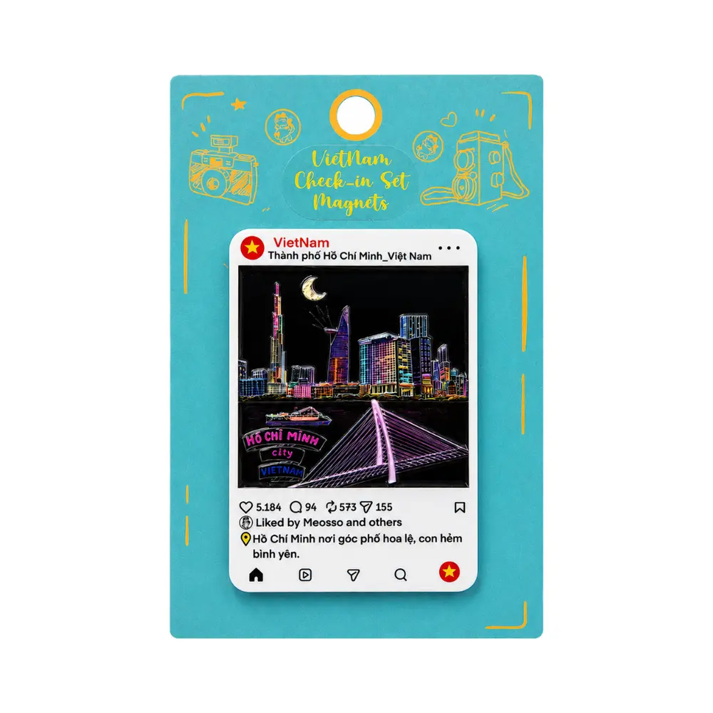 Nam Châm Lưu Niệm Check-In TP.HCM, 3D Printed Magnet 'Instagram Check-In HCMC' - SANNY SOUVENIR