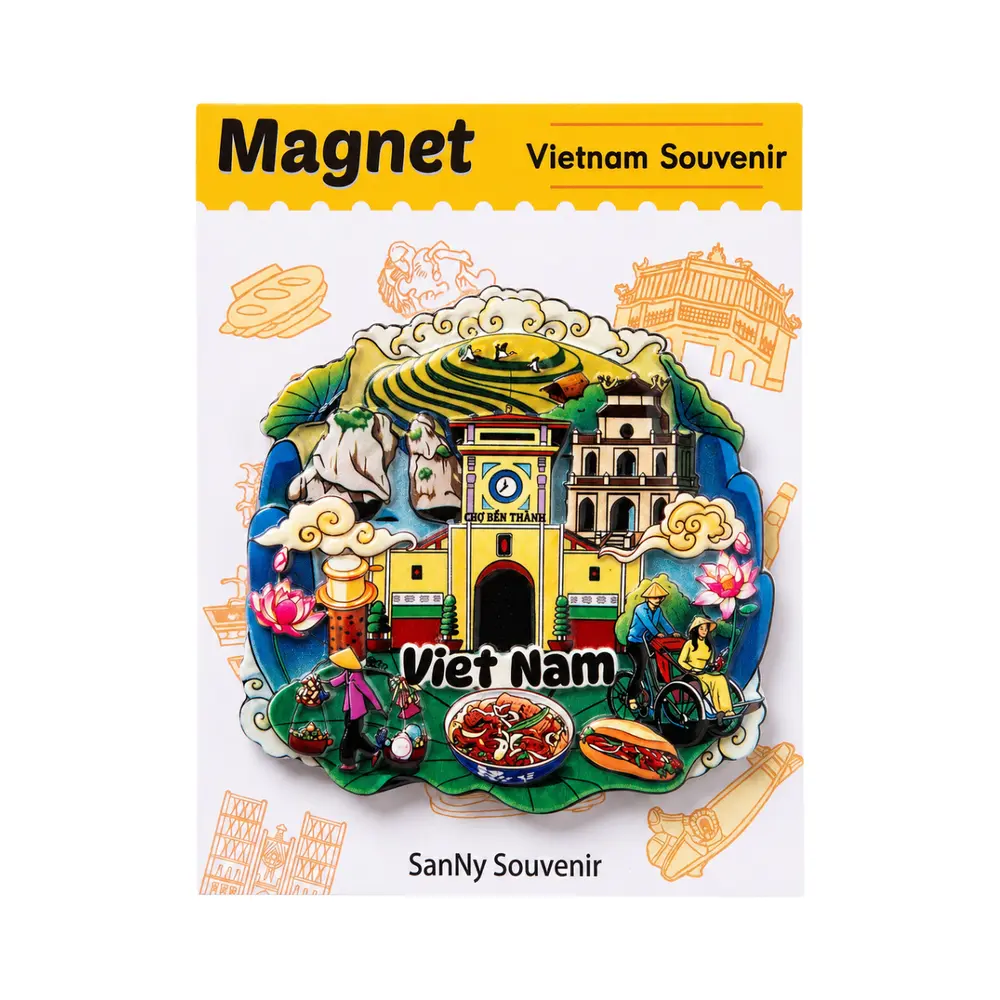 Nam Châm Nhựa Việt Nam Tổng Hợp, 3D Printed Plastic Magnet 'All About Vietnam' - SANNY SOUVENIR