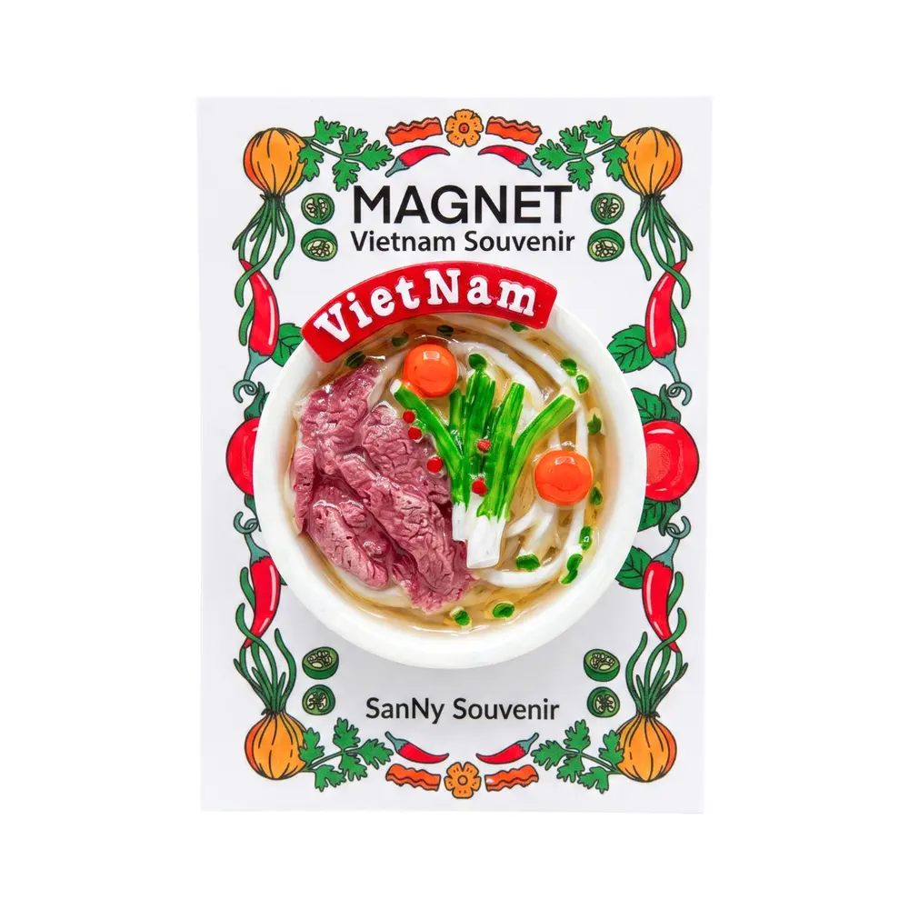 Nam Châm Thủ Công Phở Bò, Handmade Magnet 'Vietnamese Beef Noodle Soup' - SANNY SOUVENIR