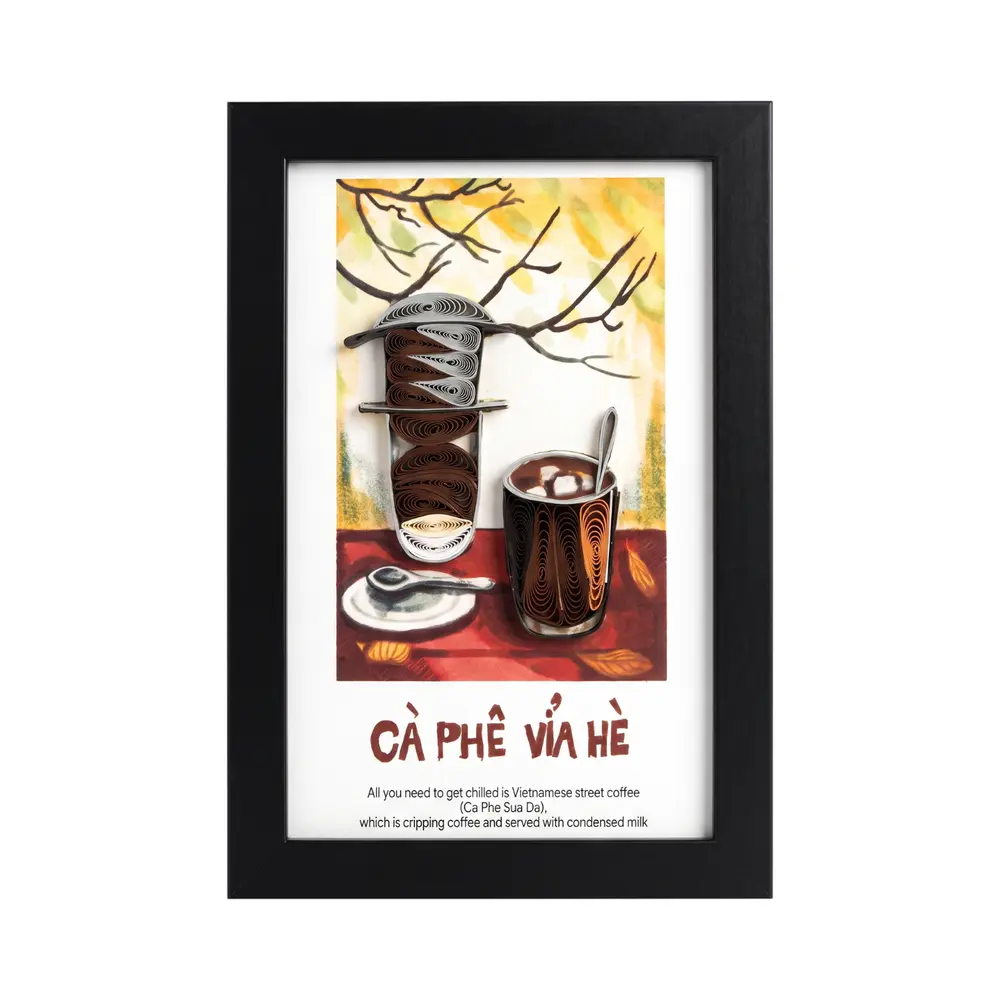 Nam Châm Giấy Xoắn Cà Phê Vỉa Hè, Twisted Paper Magnet 'Sai Gon Sidewalk Coffee' - SANNY SOUVENIR