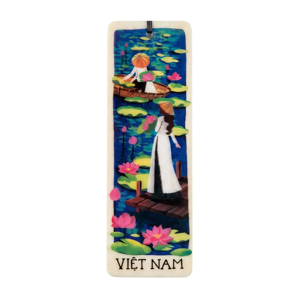 Thẻ Đánh Dấu Trang Sách Áo Dài Hồ Sen, Bookmark 'Lotus Dreamscape' - SANNY SOUVENIR