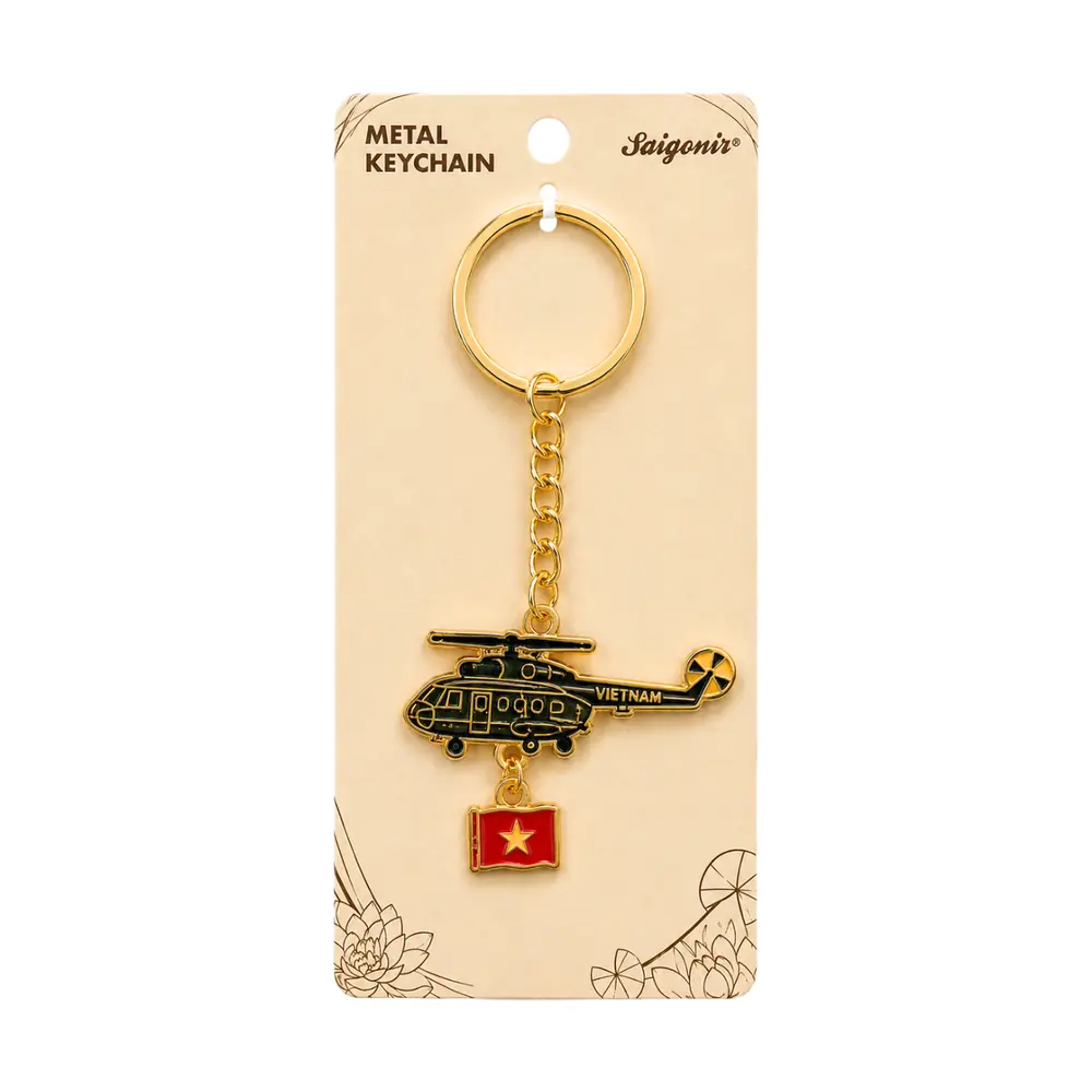 Móc Khóa kim Loại Trực Thăng Lá Cờ, Metal Keychain 'Helicopter' - SANNY SOUVENIR