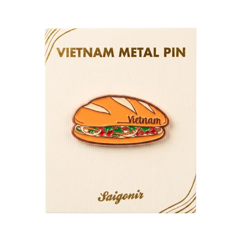 Huy Hiệu Kim Loại Ổ Bánh Mì, Metal Pin Badge 'Vietnamese Banh Mi' - SANNY SOUVENIR