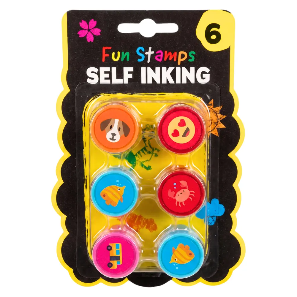 Đồ Chơi Con Dấu In Hình Cho Bé, Fun Stamps Self Inking for Kids, 6 Cái - UNCLE BILLS