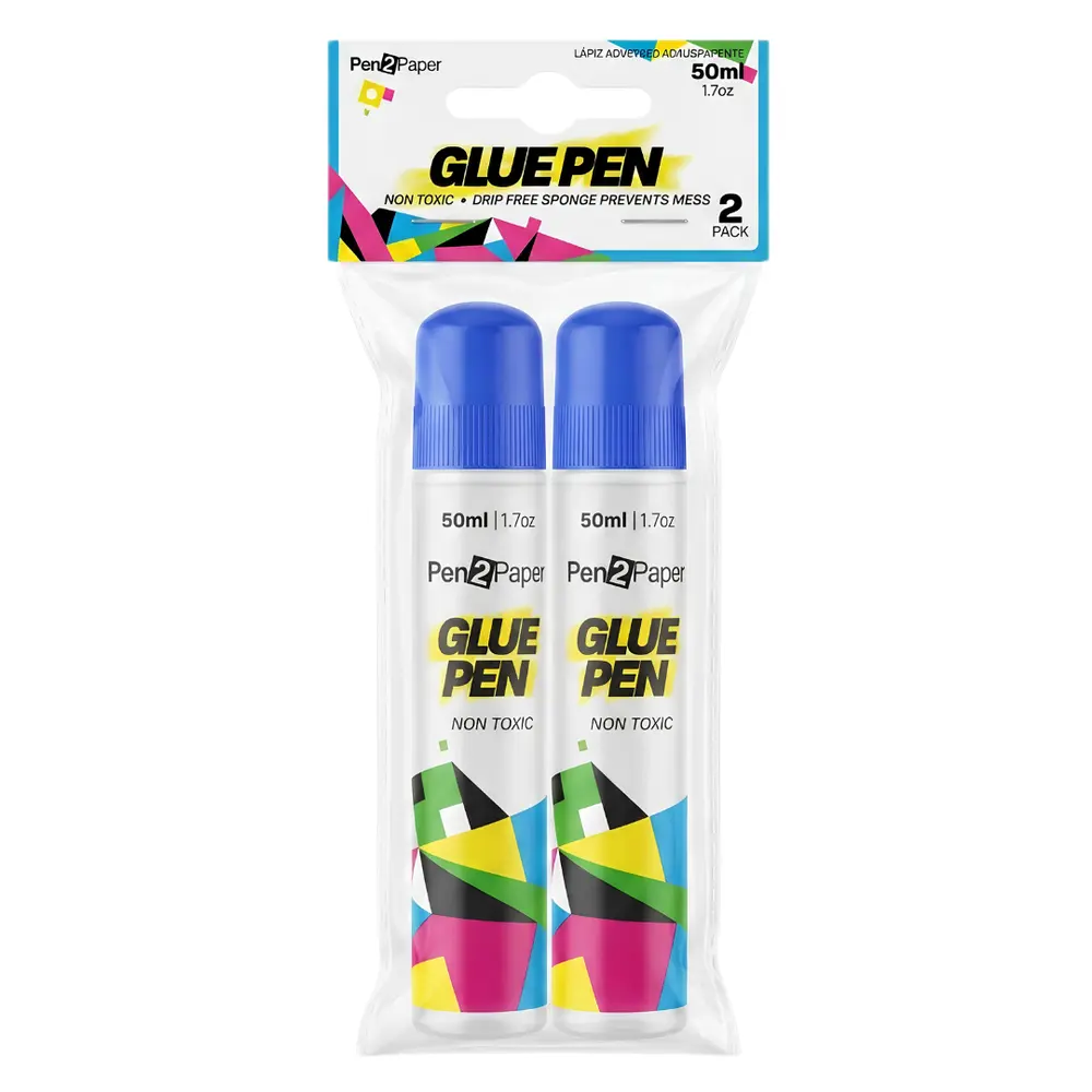 Bút Keo Trong Suốt, Pen2Paper, Clear Glue Pen, 2 Ống, 3.4 oz (100ml) - UNCLE BILLS