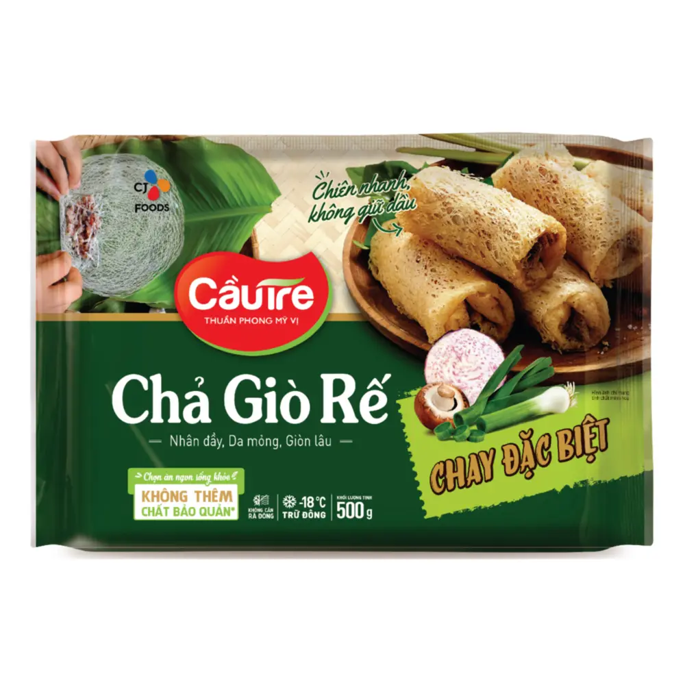 Chả Giò Rế Chay Đặc Biệt, Special Vegetarian Spring Roll (500g) - CAU TRE
