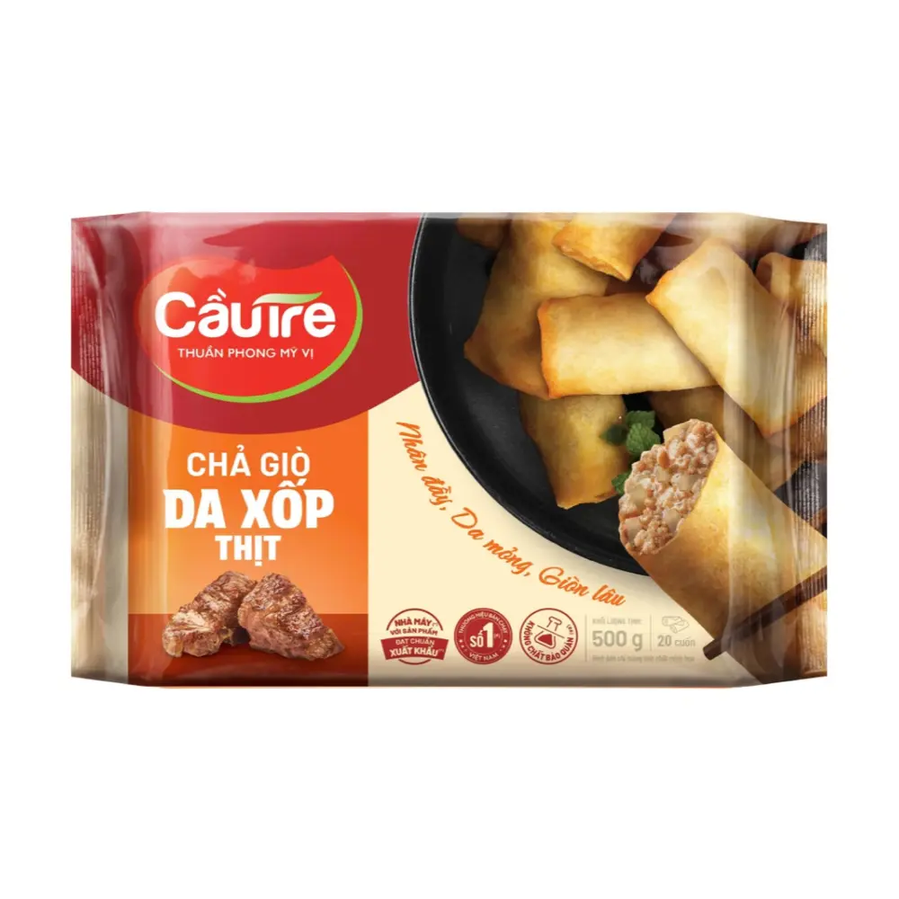 Chả Giò Da Xốp Nhân Thịt, Pork Pastry Spring Rolls (500g) - CAU TRE