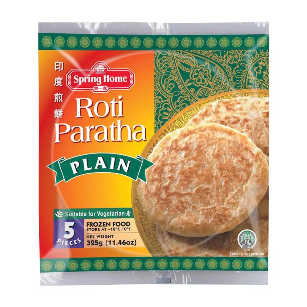 Bánh Roti Truyền Thống, Roti Paratha, Plain, 5 Miếng, 11.46 oz (325g) - SPRING HOME