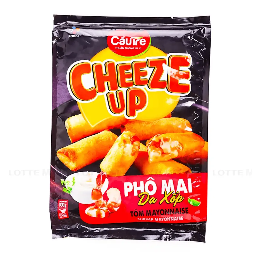 Phô Mai Da Xốp Tôm Mayonnaise, Cheeze Up, Shrimp Mayonnaise Spring Roll, 20 Cuốn (300g) - CAU TRE