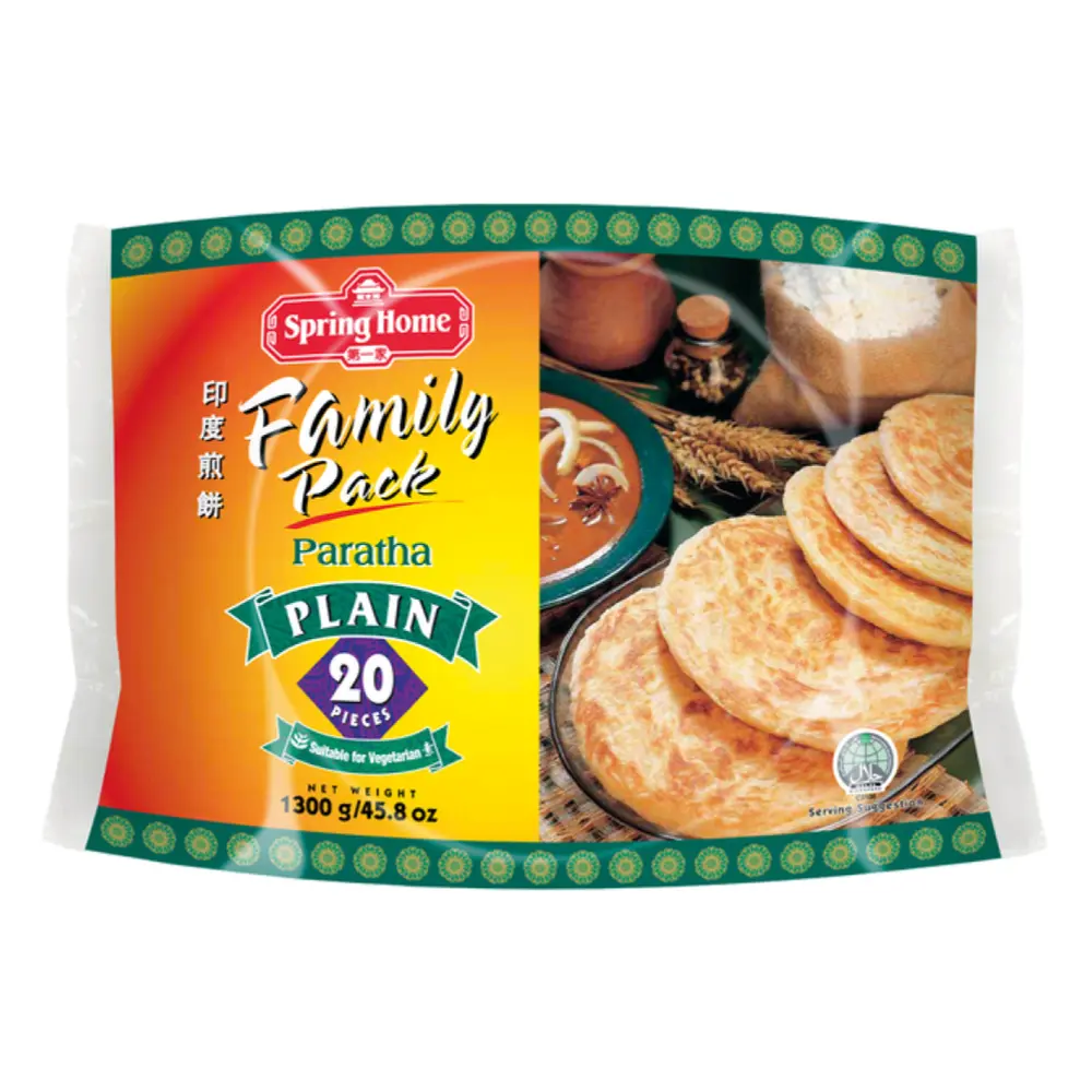 Bánh Roti Truyền Thống, Family Pack, Paratha, Plain, 20 Miếng, 45.8 oz (1300g) - SPRING HOME