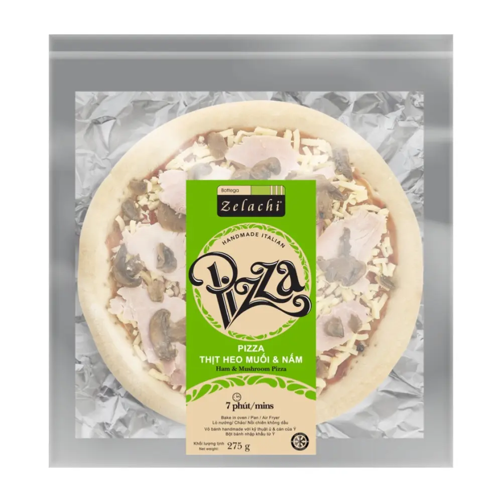 Pizza Thịt Heo Muối & Nấm, Handmade Italian Pizza, Ham & Mushroom (275g) - BOTTEGA ZELACHI