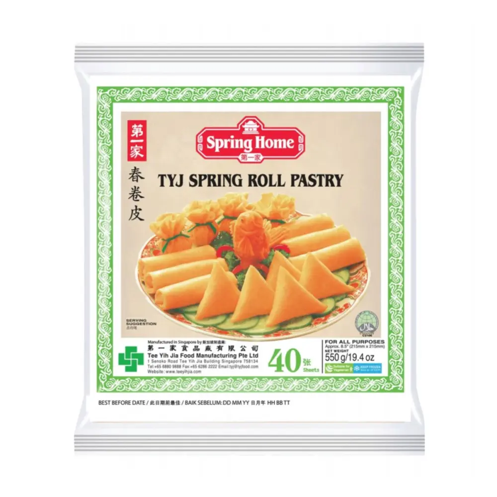 Bánh Tráng Bột Mì, TYJ Spring Roll Pastry, 40 Cái, 215 x 215mm, 19.4 oz (550g) - SPRING HOME