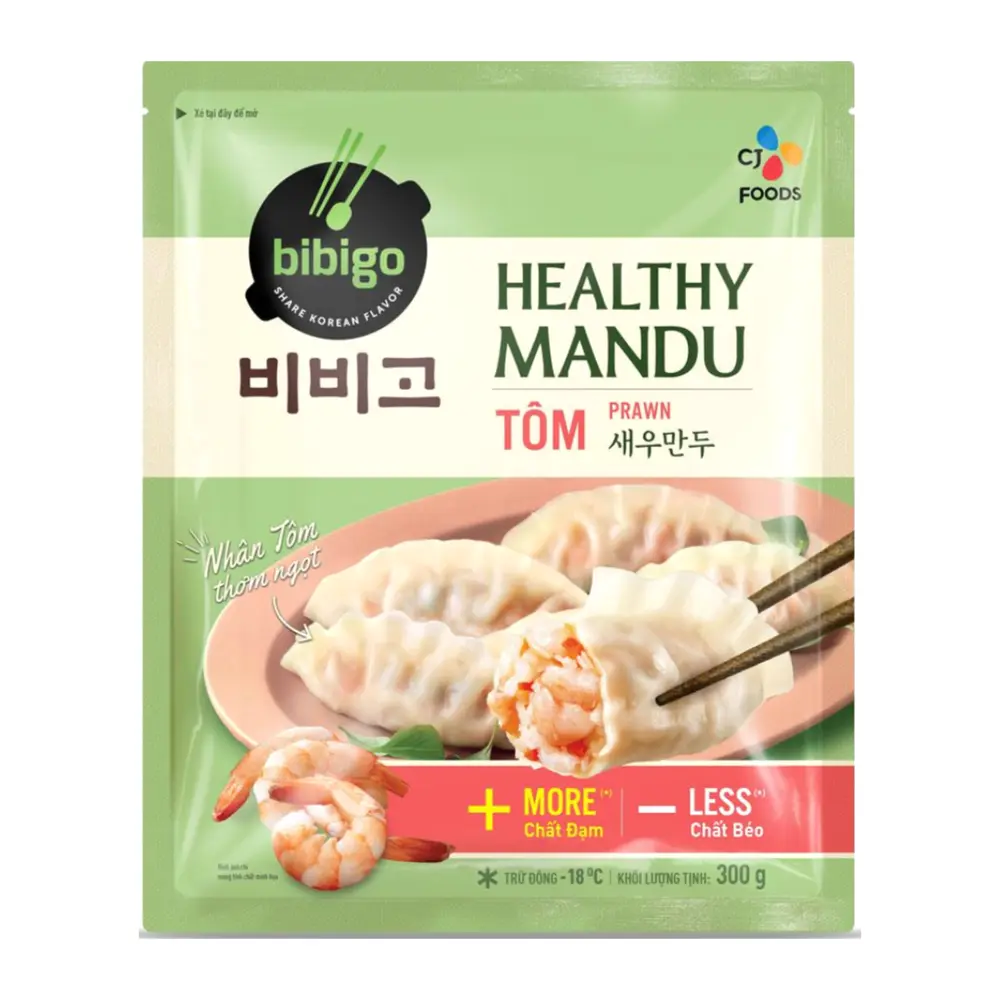 Bánh Xếp Hàn Quốc Nhân Tôm, Healthy Mandu, Prawn (300g) - BIBIGO