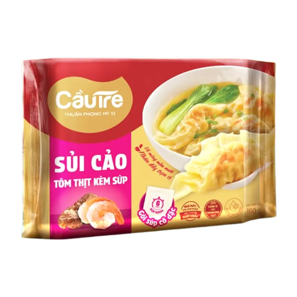 Sủi Cảo Tôm Thịt Kèm Súp, Pork & Shrimp Dumplings with Soup (150g) - CAU TRE