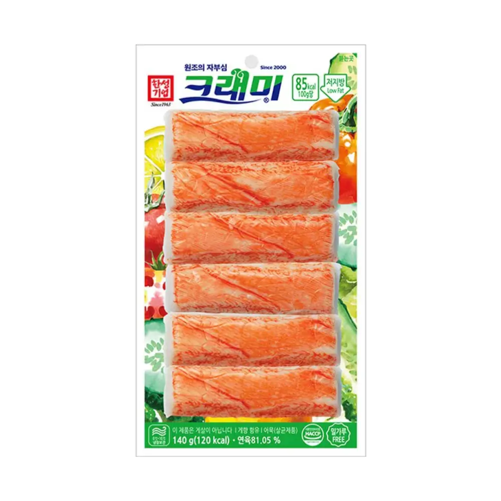 Thanh Cua Crami, Frozen Imitation Crab Sticks, 5 Miếng (90g) - HANSUNG FOOD