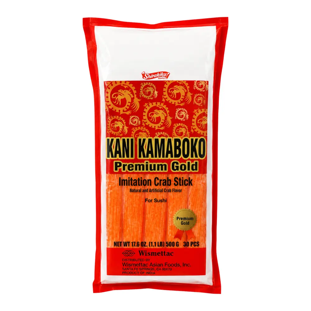 Thanh Cua, Premium Gold Imitation Crab Sticks for Sushi, 17.6 oz (500g) - KANI KAMABOKO